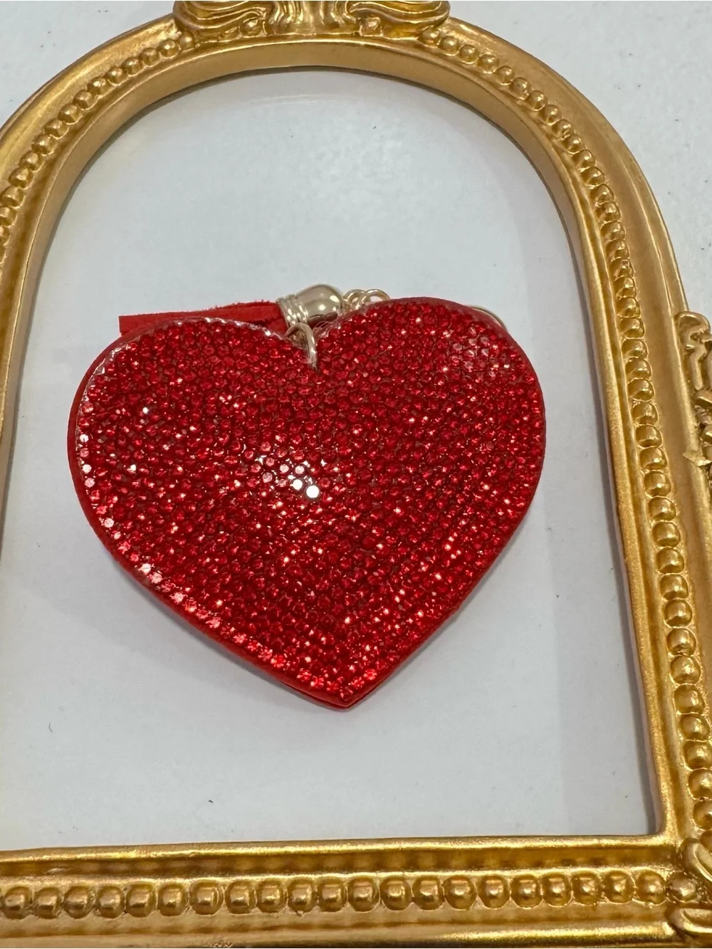 New Sparkling Red Heart Keychain